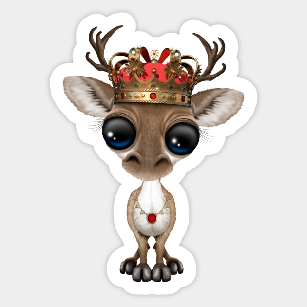 Cute Baby Reindeer Wearing Crown Sticker by jeffbartels